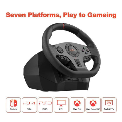 Pxn v900 gaming steering wheel with linear pedals