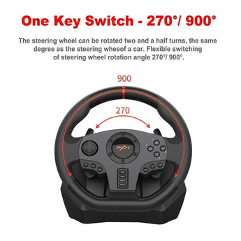 Pxn v900 gaming steering wheel with linear pedals