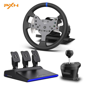 Pxn v99 gaming racing wheel driving force feedback steering wheel with pedals