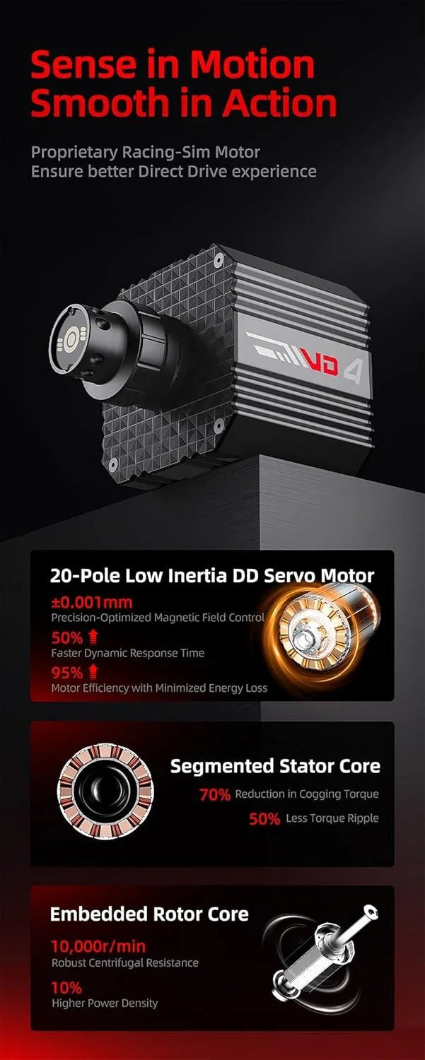 Pxn vd4 bundle f gaming sim racing wheel direct drive servo motor base 4nm