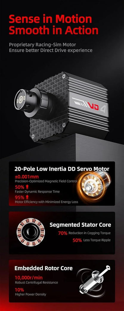 Pxn vd4 bundle f gaming sim racing wheel direct drive servo motor base 4nm