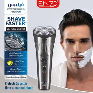 Enzo en-9305 rechargeable electric shaver rotary electric razors