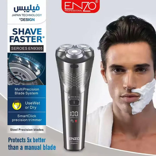 Enzo en-9305 rechargeable electric shaver rotary electric razors