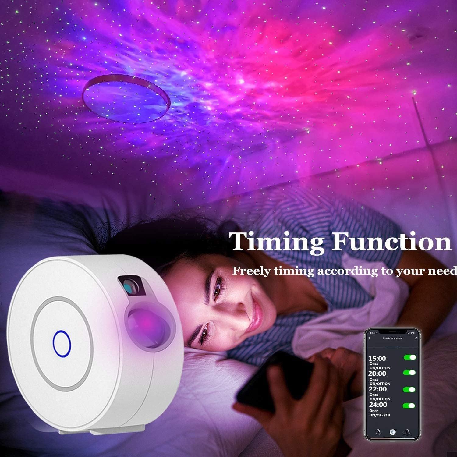 Smart Galaxy Projector Compatible with Alexa & Google Home Lightning