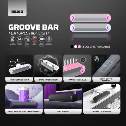 Fantech bluetooth speaker groove bar bs160 black speakers