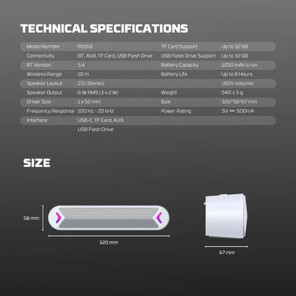 Fantech bluetooth speaker groove bar bs160 black speakers