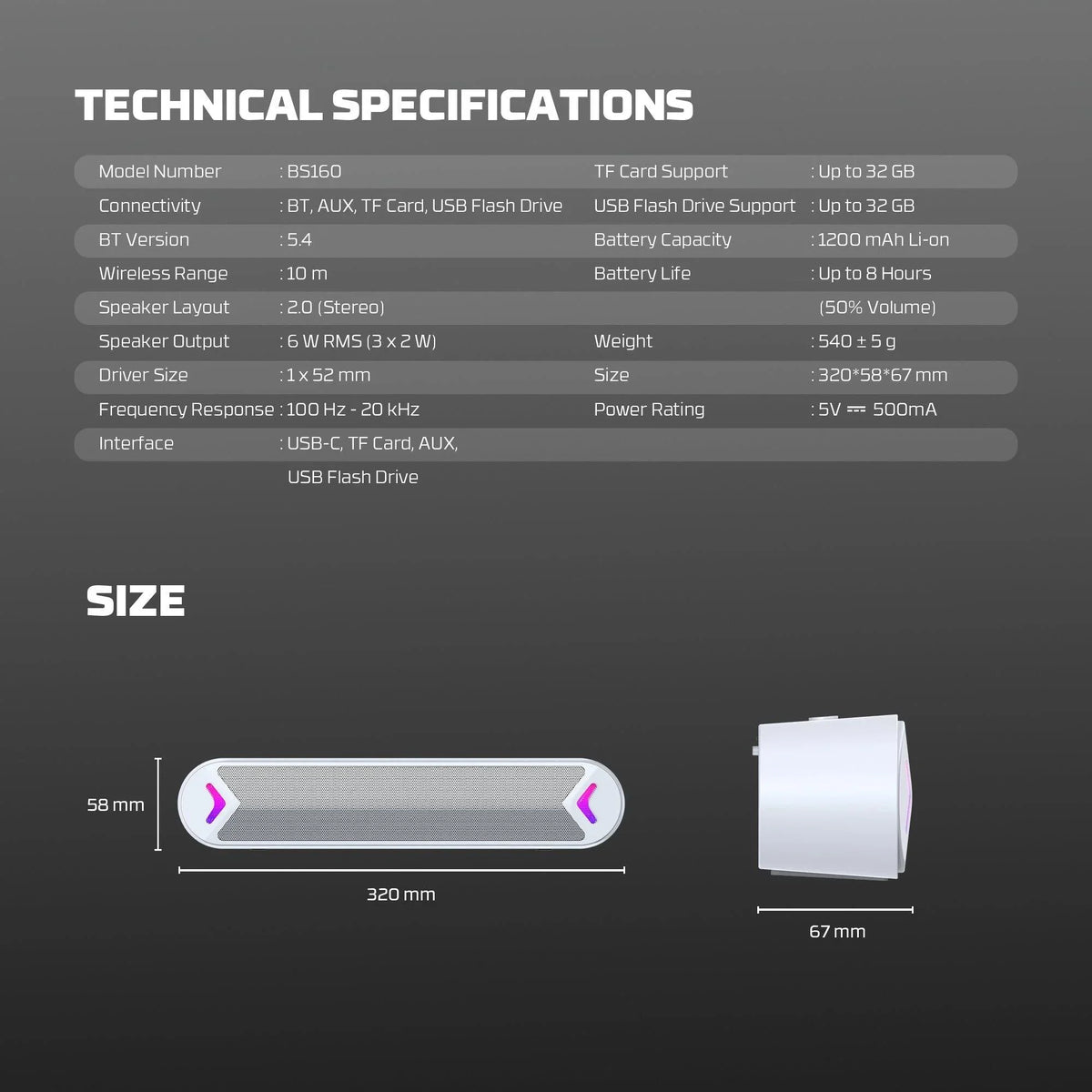 Fantech bluetooth speaker groove bar bs160 pink speakers