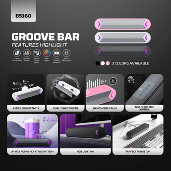 Fantech bluetooth speaker groove bar bs160 white speakers