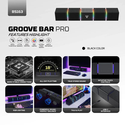 Fantech bluetooth speaker groove bar pro bs163 speakers