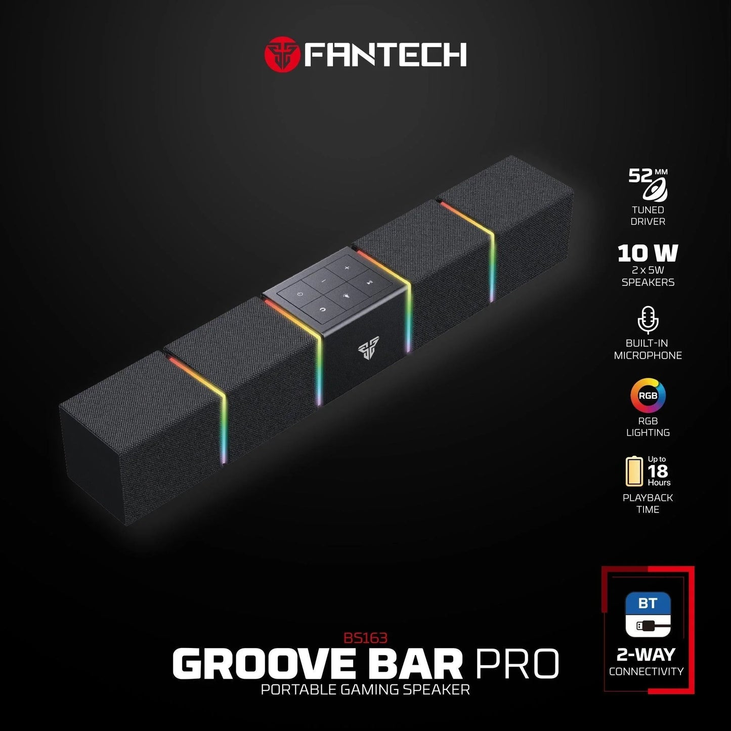 Fantech bluetooth speaker groove bar pro bs163 speakers
