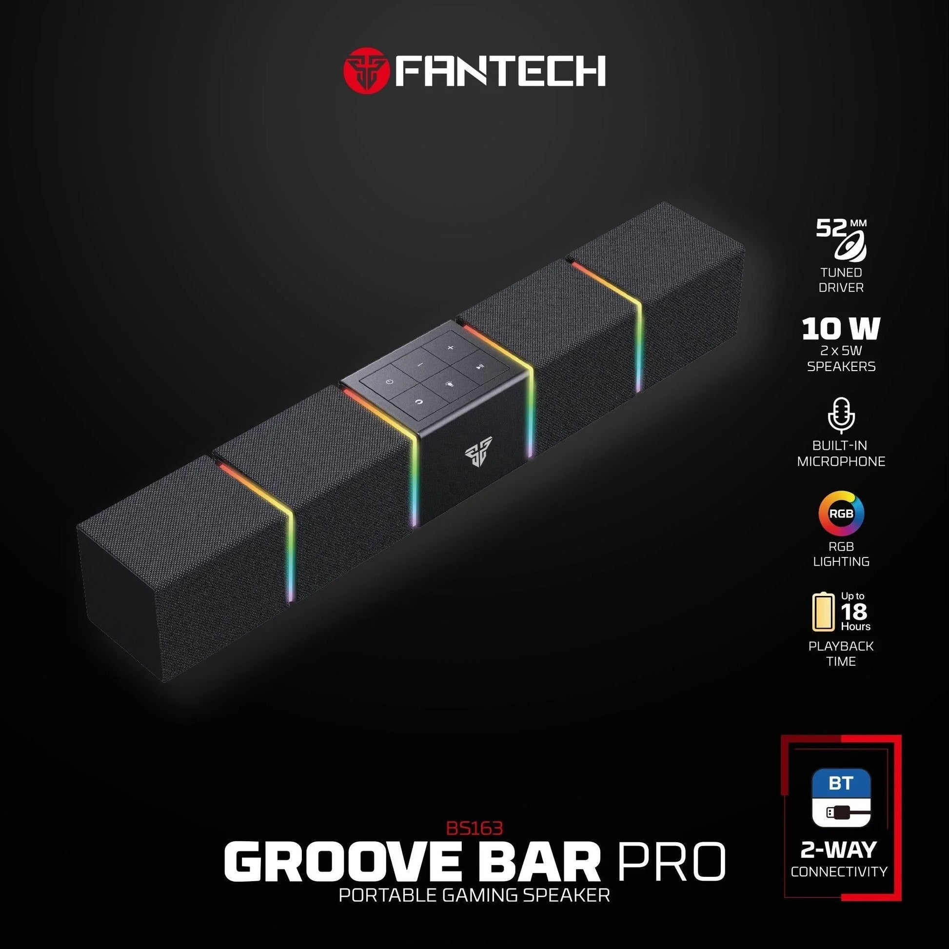 Fantech bluetooth speaker groove bar pro bs163 speakers