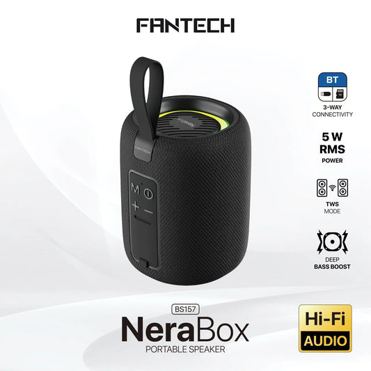 Fantech(bs157)-nerabox 5w rms portable speaker - black speakers