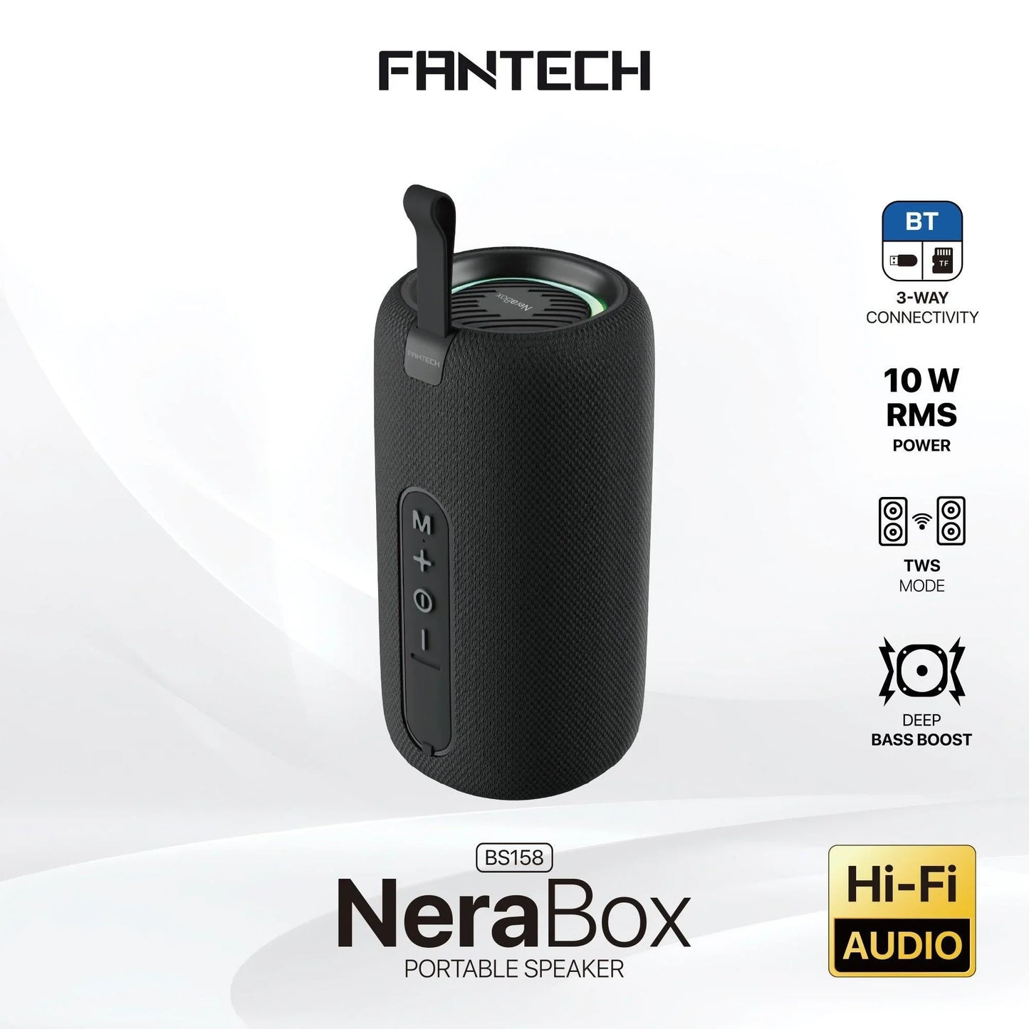 Fantech bs159 true wireless rms speaker tws deep bass 10w 57mm driver 4-way