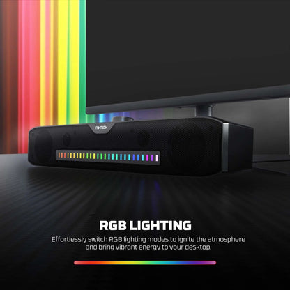 Fantech gs303 groove bar dual mode rgb lighting gaming speaker speaker stands &