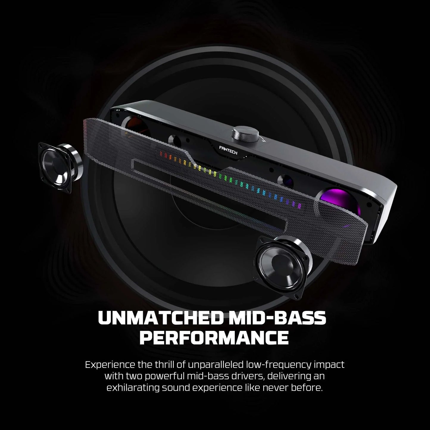 Fantech gs303 groove bar dual mode rgb lighting gaming speaker speaker stands &