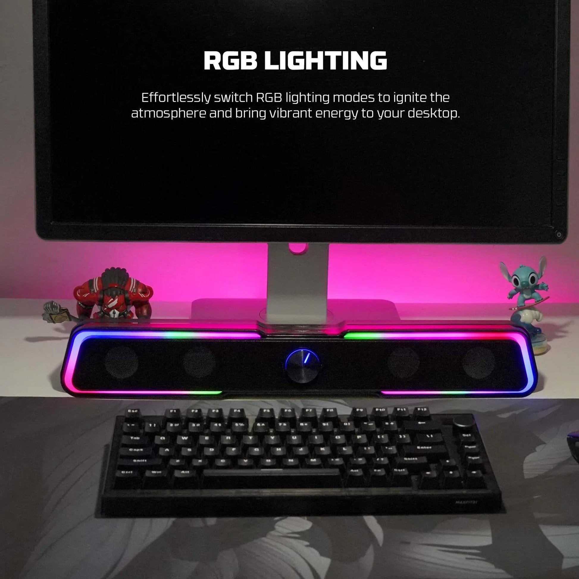 Fantech gs305 bluetooth 5.3 soundbar dual mode rgb lighting gaming speaker