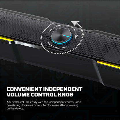 Fantech gs305 bluetooth 5.3 soundbar dual mode rgb lighting gaming speaker