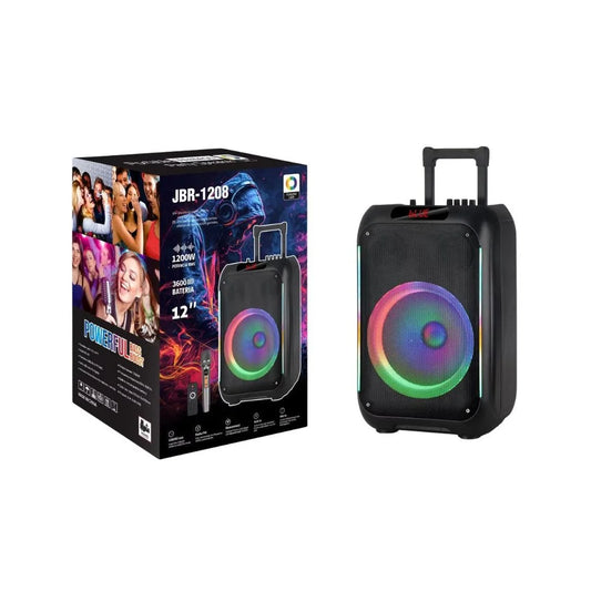 Jbr-1208 12-inch bluetooth speaker with led lighting effect speakers