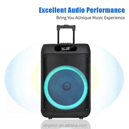 Jbr-1505 15-inch party bluetooth speaker with led lighting effects speakers