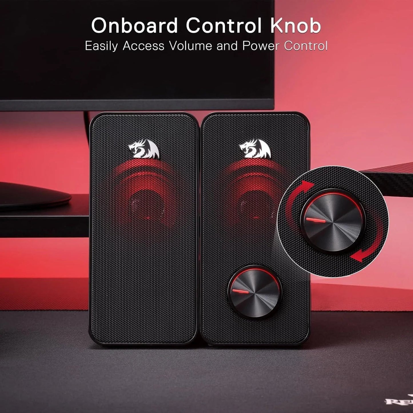 Redragon gs500 stentor pc gaming speaker 2.0 channel stereo desktop computer