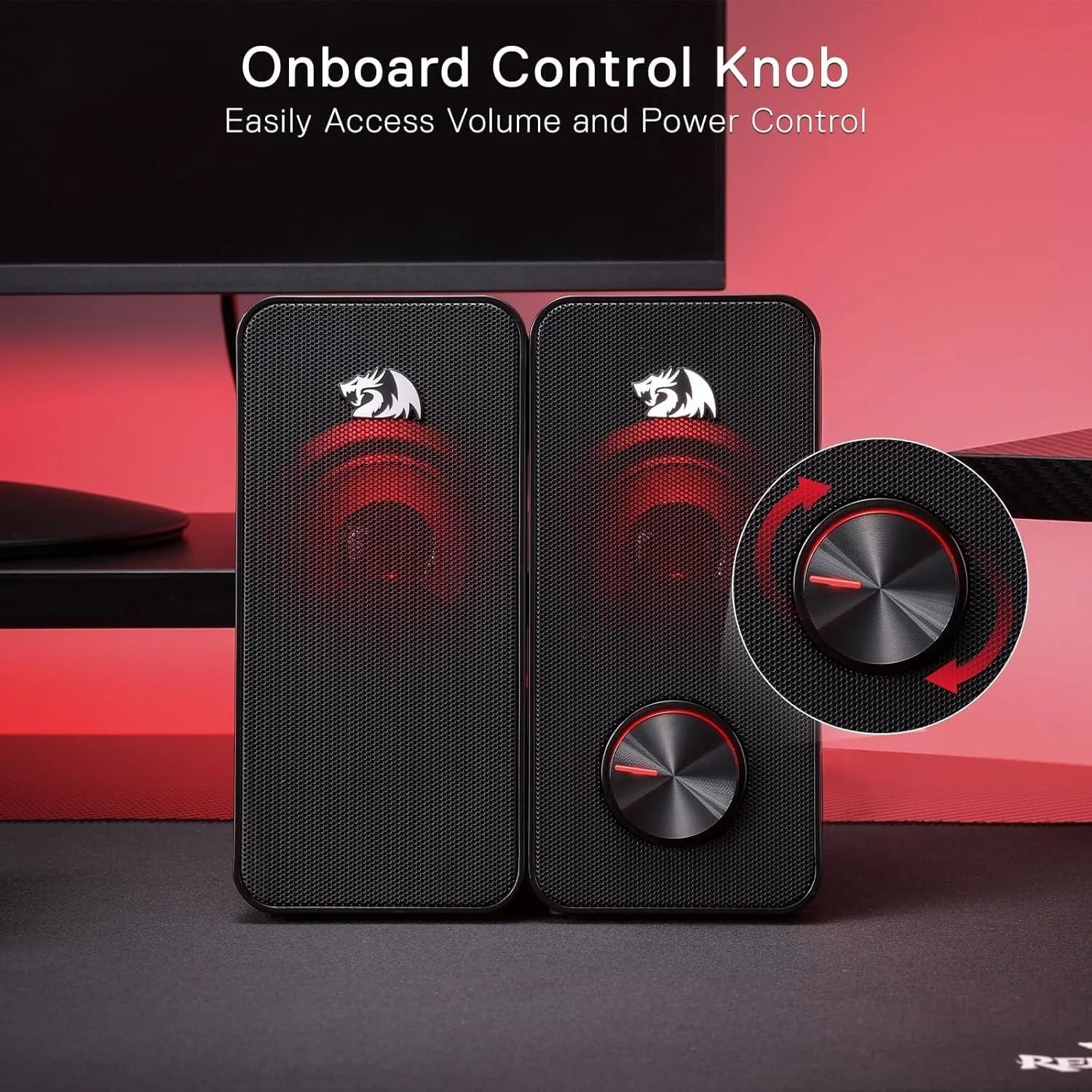 Redragon gs500 stentor pc gaming speaker 2.0 channel stereo desktop computer