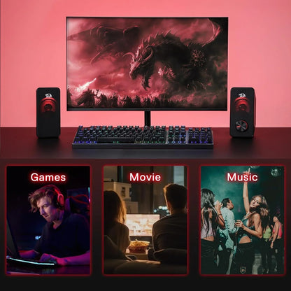 Redragon gs500 stentor pc gaming speaker 2.0 channel stereo desktop computer