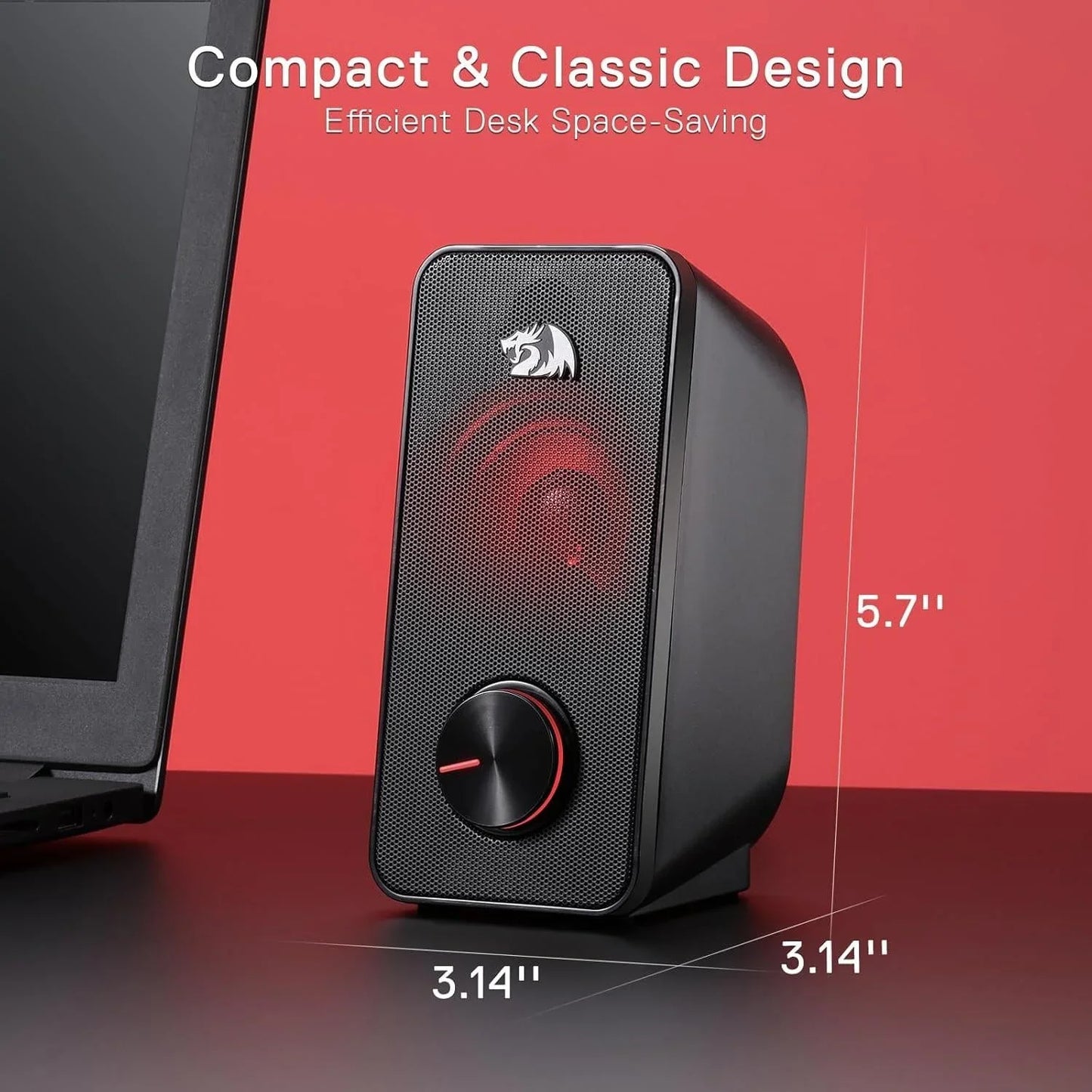 Redragon gs500 stentor pc gaming speaker 2.0 channel stereo desktop computer