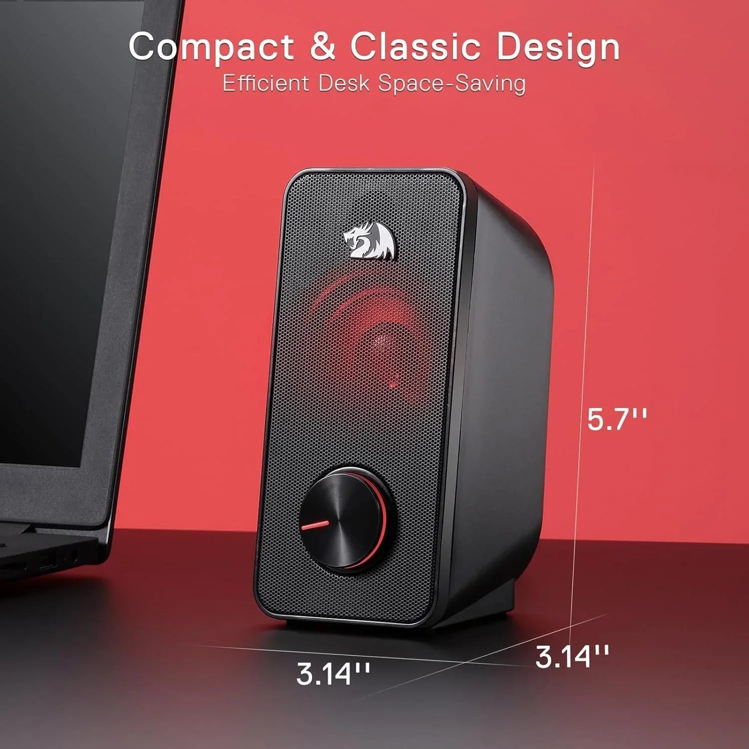 Redragon gs500 stentor pc gaming speaker 2.0 channel stereo desktop computer