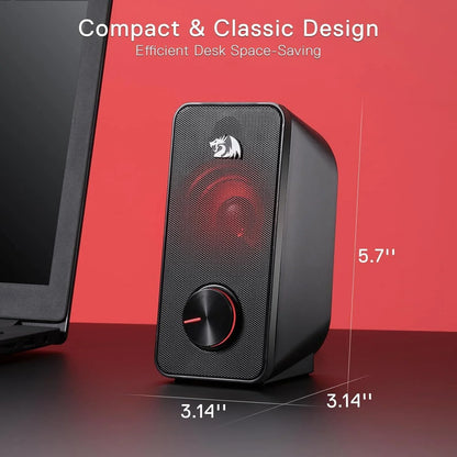 Redragon gs500 stentor pc gaming speaker 2.0 channel stereo desktop computer