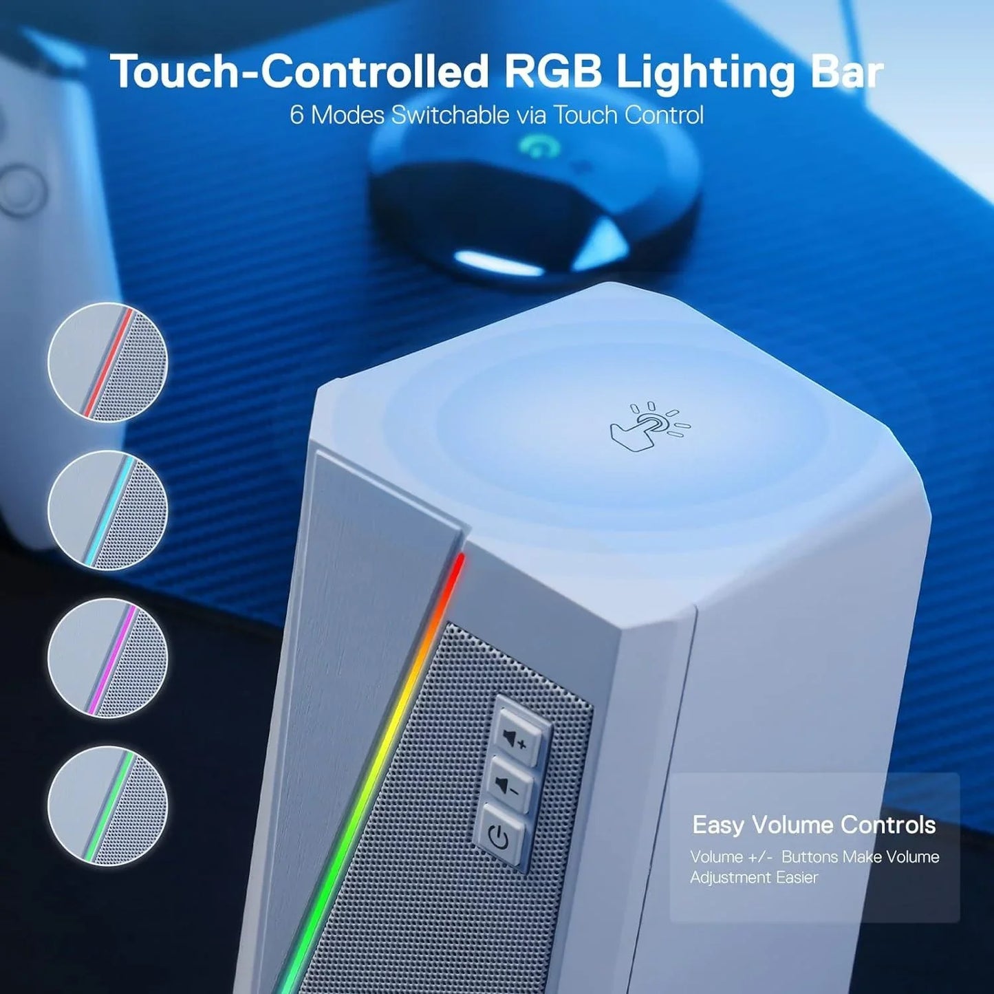 Redragon gs520 rgb desktop speakers white speakers