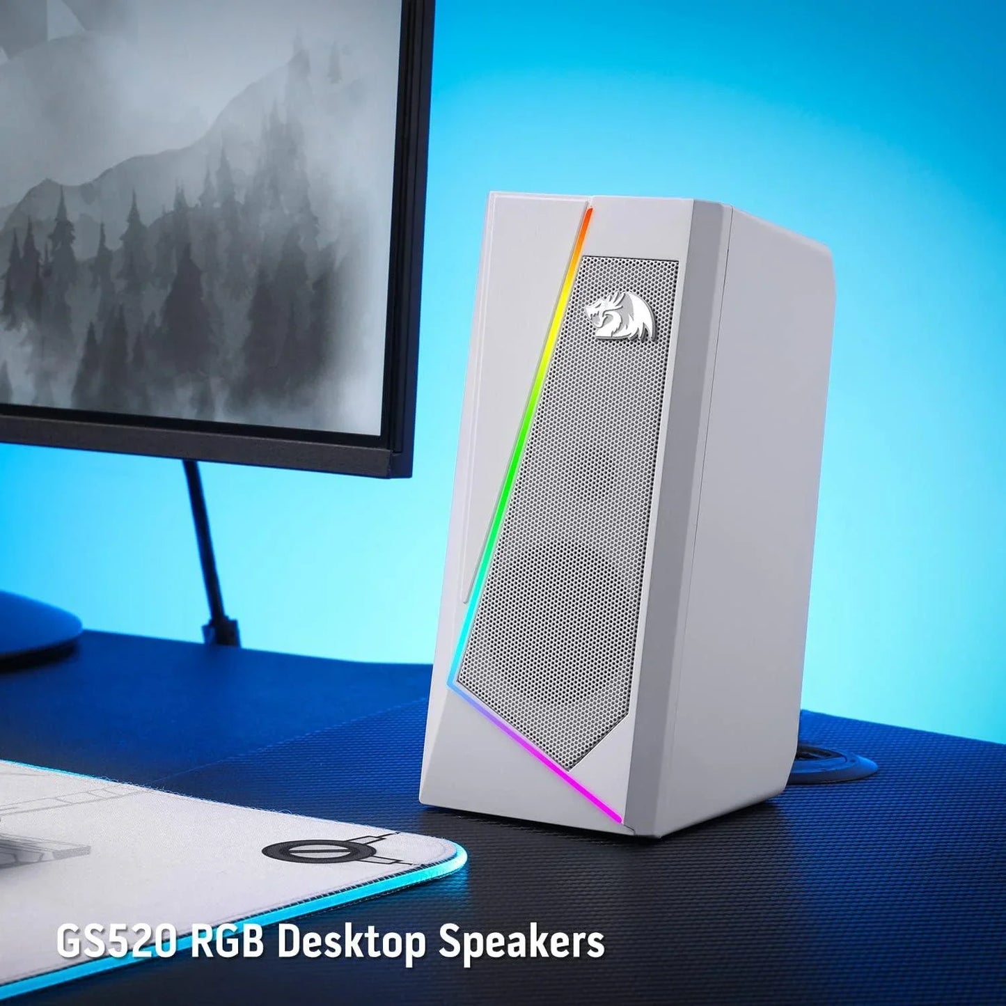Redragon gs520 rgb desktop speakers white speakers