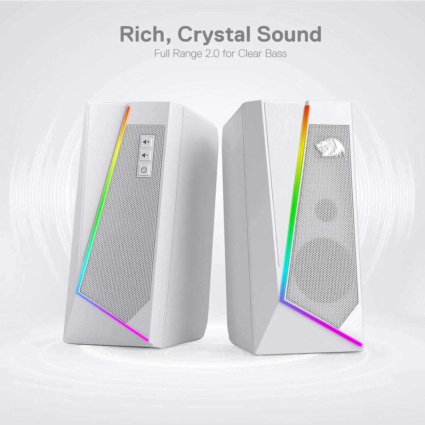 Redragon gs520 rgb desktop speakers white speakers