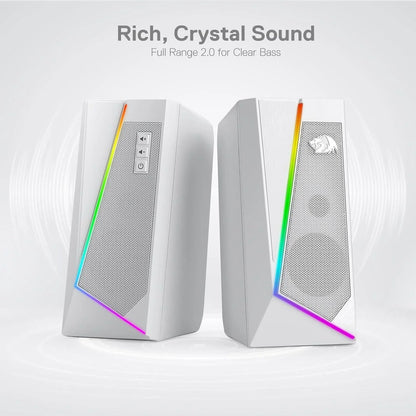 Redragon gs520 rgb desktop speakers white speakers