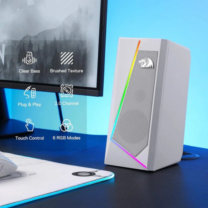 Redragon gs520 rgb desktop speakers white speakers