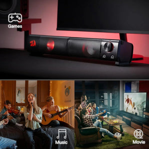 Redragon gs550 pc gaming speakers 2.0 channel desktop computer sound bar