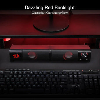 Redragon gs550 pc gaming speakers 2.0 channel desktop computer sound bar