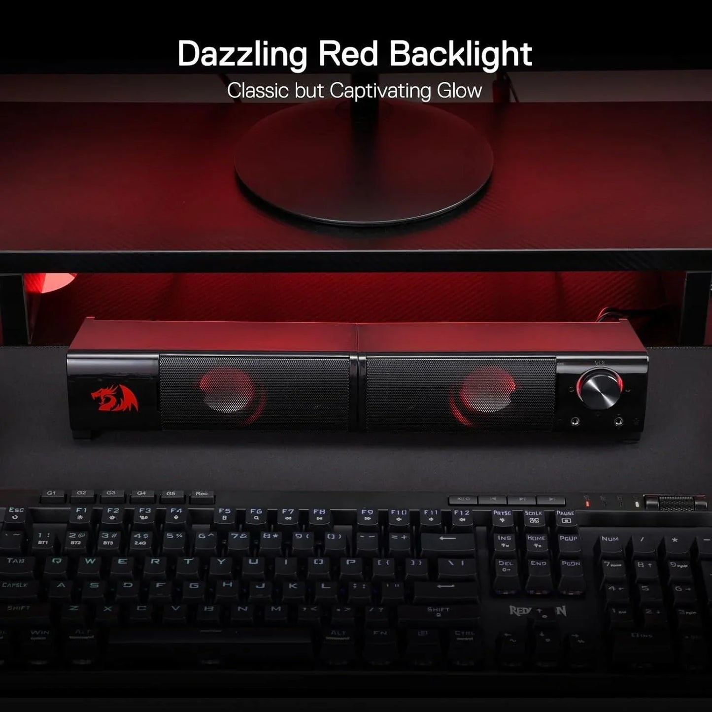 Redragon gs550 pc gaming speakers 2.0 channel desktop computer sound bar