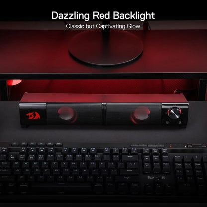 Redragon gs550 pc gaming speakers 2.0 channel desktop computer sound bar
