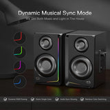 Redragon gs812 wireless rgb wooden desktop speakers 2.0 channel bookshelf