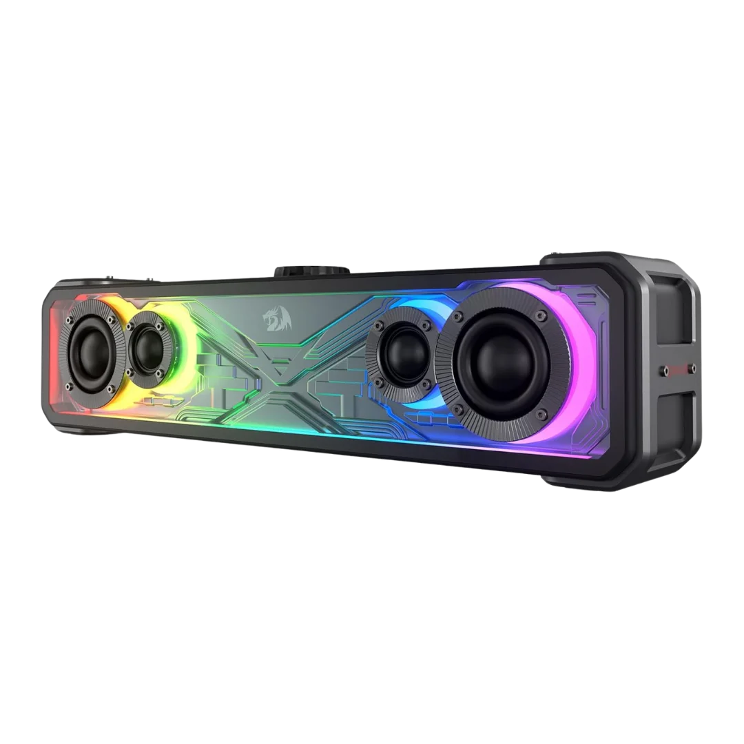 Redragon gs817 rgb desktop soundbar 2.0 channel stereo speakers for desktop