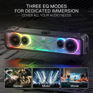 Redragon gs817 rgb desktop soundbar 2.0 channel stereo speakers for desktop