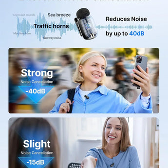 Boya mini 2 wireless lavalier microphones for iphone and usb-c ai noise