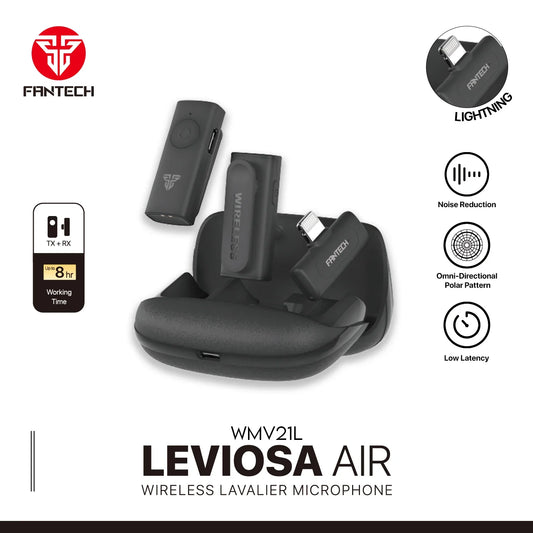 Fantech leviosa air wmv21l lightning dual mic lightning wireless microphone