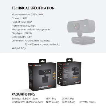 Fantech luminous c30 2k webcam
