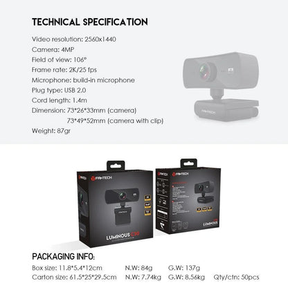 Fantech luminous c30 2k webcam