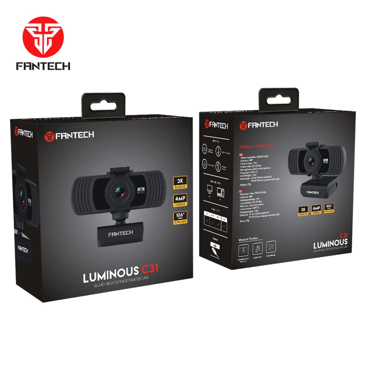 Fantech luminous c31 qhd 2k webcam
