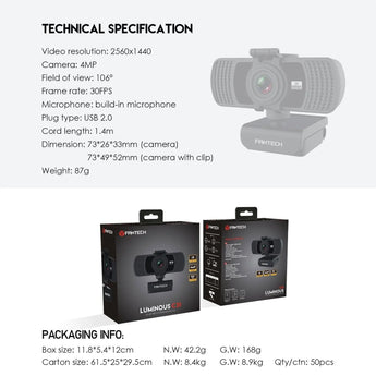 Fantech luminous c31 qhd 2k webcam