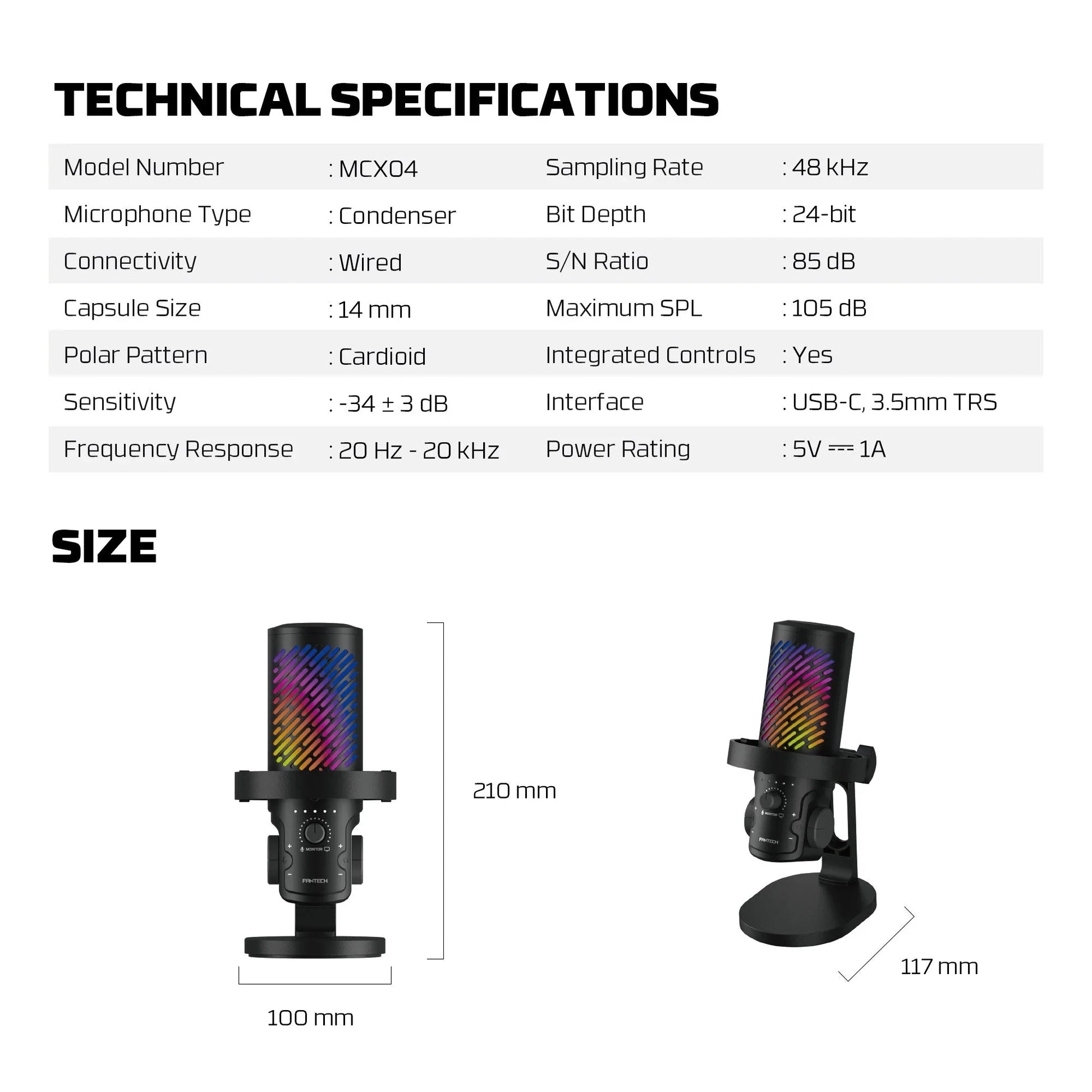 Fantech mcx04 leviosa aura condenser microphone