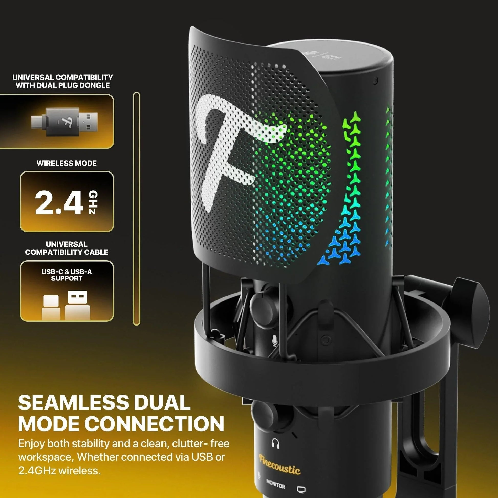 Fantech wfm1 finecoustic resono condenser wireless microphone microphones