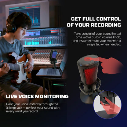Fantech wmcx01 leviosa wave dual-mode wireless condenser microphone,white